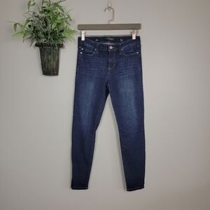 Liverpool The Crop Ankle Skinny Dark Wash Mid Rise Stretch Capri Jeans 4 27